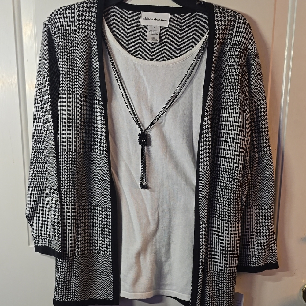 NWT Alfred Dunner | Black and White Women's Sweater
